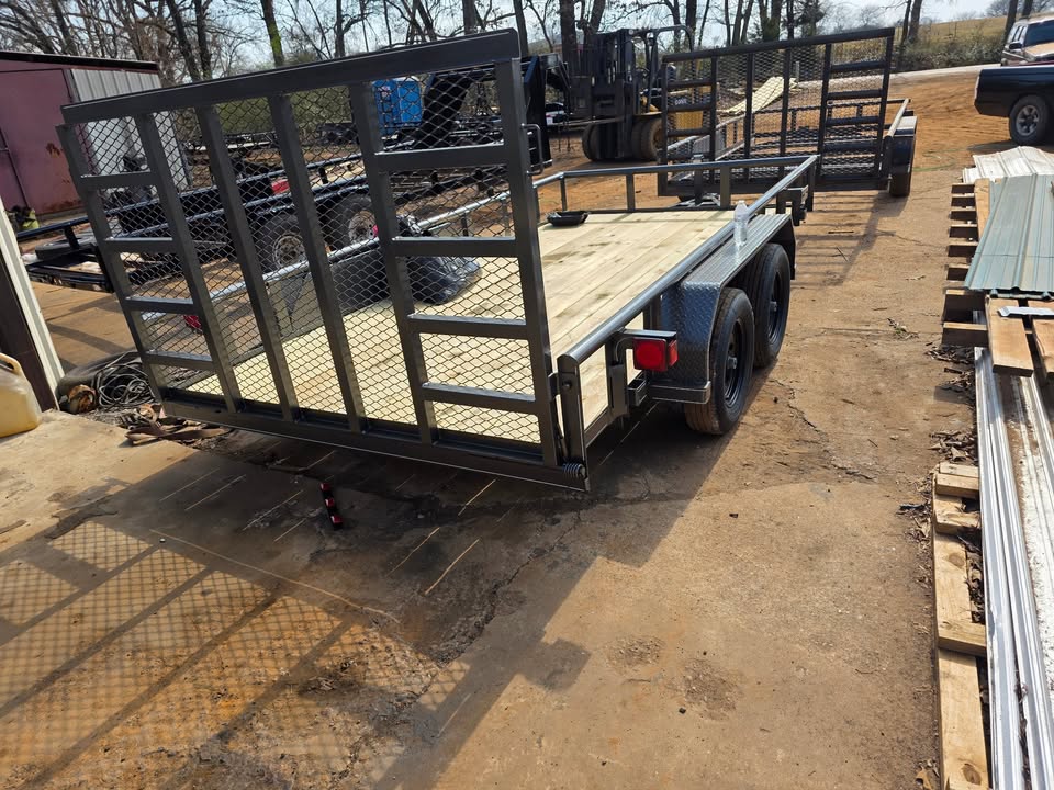 2026 83 inch x 14 foot heavy duty tandem wheel pipe top utility trailer